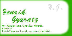 henrik gyuratz business card